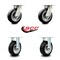 Service Caster 6 Inch Kingpinless Rubber on Aluminum Wheel Swivel Caster Swivel 2 Rigid, 2PK SCC-KP30S620-RAR-2-R-2 - alternate 3